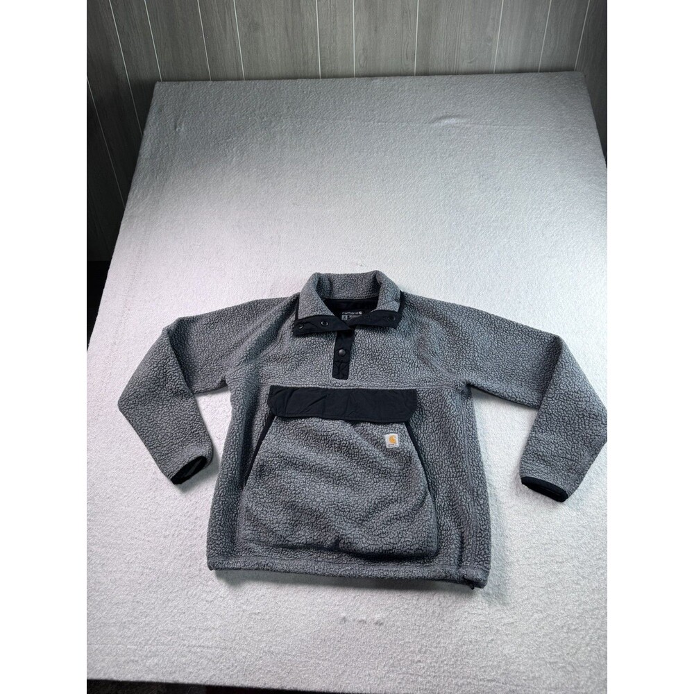 Carhartt Unisex Kids' M (8-10) Gray Sherpa Fleece Pullover Relaxed Fit OJ4991-W